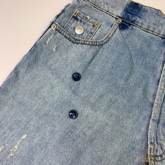 Zara Reconstructed Pant Denim Skirt Sz S Plus C-32 - Picture 3 of 8